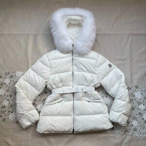 Moncler Boed Hooded Shearling-Trimmed Down Jacket